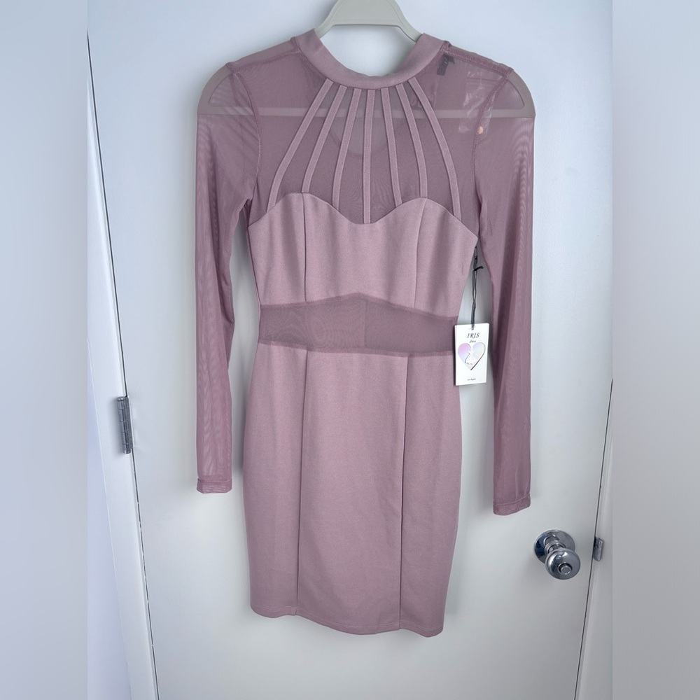 Iris Pink Long Sleeve Bodycon Dress
